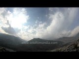 Clouds swirling over the Manali mountains