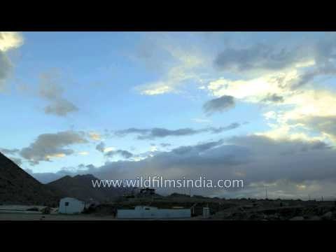 Gurudwara in Ladakh : time lapse with clouds