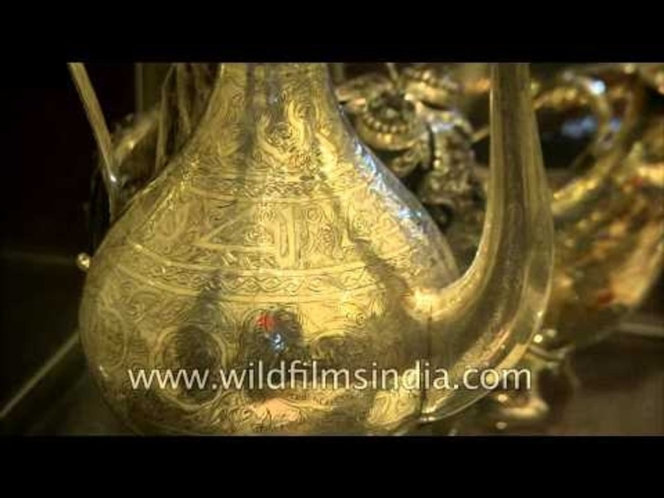 Fully engraved silver jug presented by President Naseer of UAR to President of India