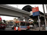 Traffic passing through Pitampura Metro Station