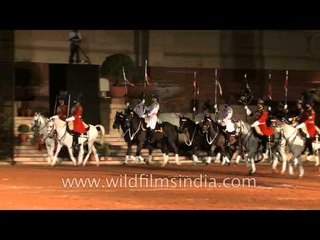 Horse riding skill exhibition by President's bodyguards