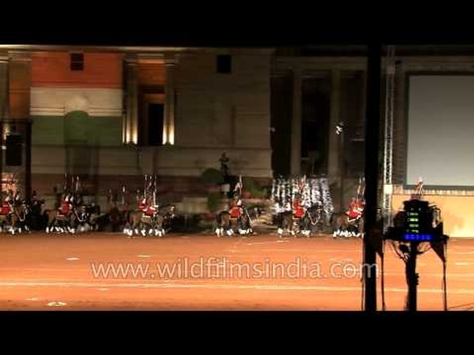 Mounted parade during presentation of Silver Trumpet and Trumpet Banner