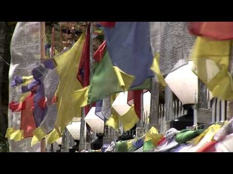 Buddhist prayer flags in Thimpu, Bhutan