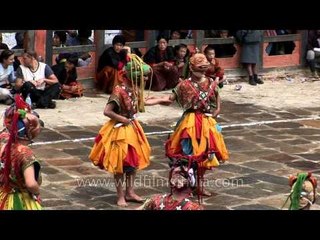 Sacred Cham dance being performed in Bhutan
