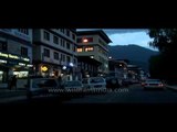 Road in Thimpu, Bhutan at dusk
