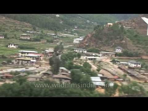 Aerials of Bhutan, as seen before landing in Paro, Bhutan
