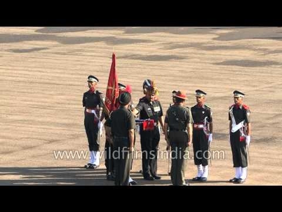 Respect for the flag: Part of the Indian Military Academy parade