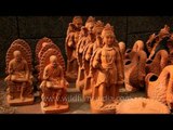 Terracotta Idols on display at Sarojini Nagar, Delhi
