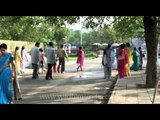 People of different ages visiting Chandigarh Rock Garden