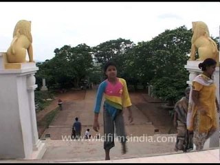 Visitors throng the Shanti Stupa at Dhauli giri, Bhubaneswar