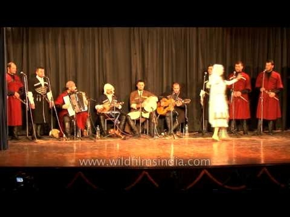 Georgian girl performing on the folk beats of Georgia
