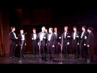 The Harvard Krokodiloes performed for a captive audience at Delhi