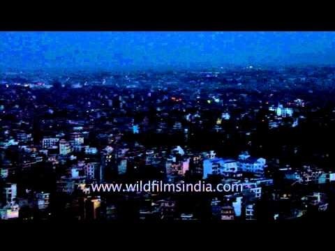 View of Kathmandu valley during night time
