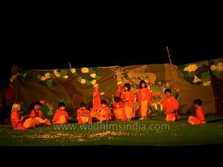 Children performing a play on Ashoka in Pathways School,Gurgaon