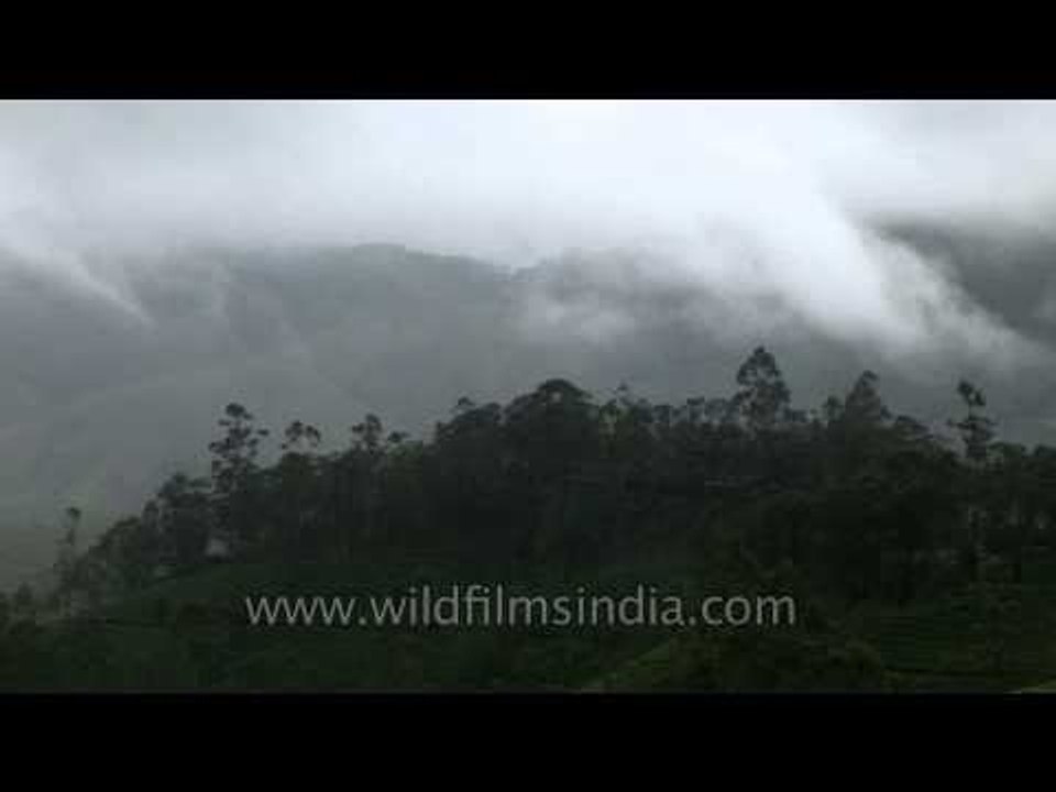 Timelapse of clouds moving up the hills