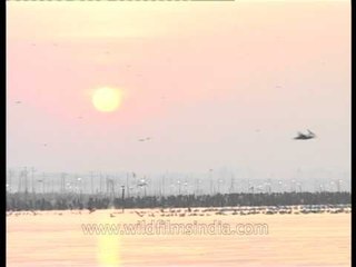 The Triveni Sangam, the intersection of Yamuna River and Ganges River