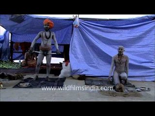 Holy man pushes the limits of phallic strength in public stunt!