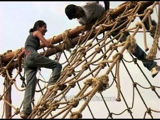 Exciting sport of rope climbing