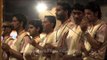 Young priests singing 'Ganga aarti' at Varanasi Ghat