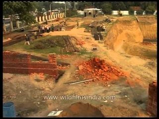 Heavy machinery at construction site in Safdarjung