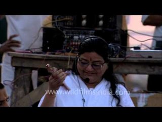 Devotees attending Kirtans on the banks of Sangam