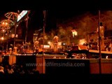 When the ghat light up for Ganga Aarti, Varanasi