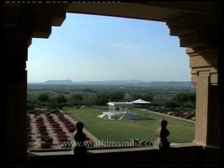 Back garden of the Umaid Bhawan Palace in Jodhpur, India