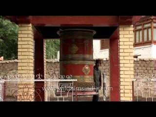 Prayer wheel at Thikse Monastery