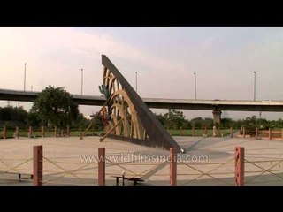 Clouds passing over Barapullah sundial (Gnomon) in Delhi