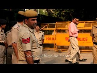Barricades set up outside Delhi police headquarters!