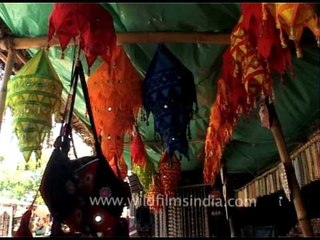 Shopping kiosks in the town of Konark in Orissa