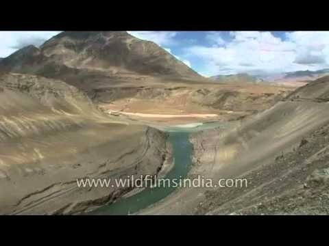 The confluence of river Indus and Zanskar, Ladakh, India