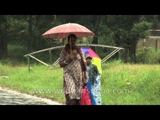 Mothers walking their kids to school, Shillong
