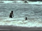 People enjoying at the Chandrabhaga Beach, Orissa