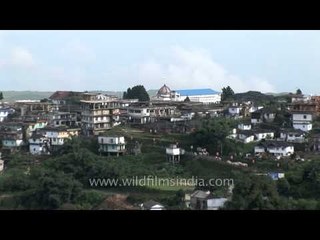 View of Cherrapunji town perched high on top of a ridge, Meghalaya