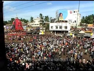 Devotees following the Jagannath's rath