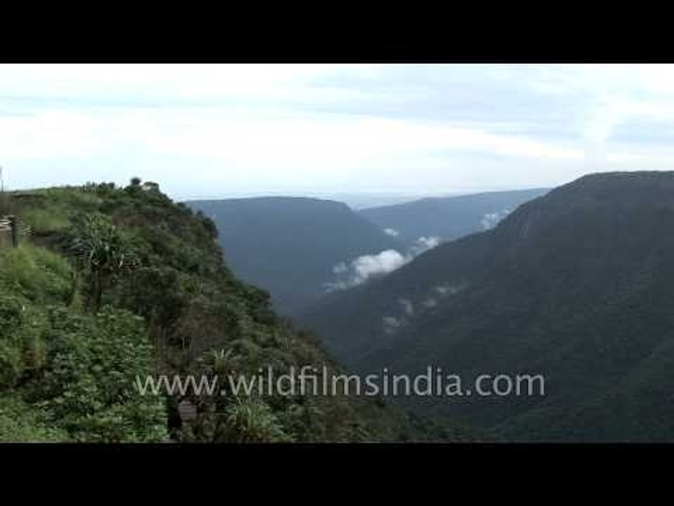 Nohkalikai Falls cascading down the steep cliffs of Cherrapunji, Meghalaya