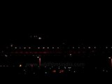 Runway lights lit up for take-off, Delhi airport