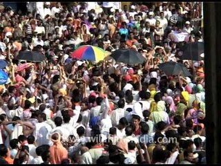 Aerial view of Jagannath's followers on Rath Yatra
