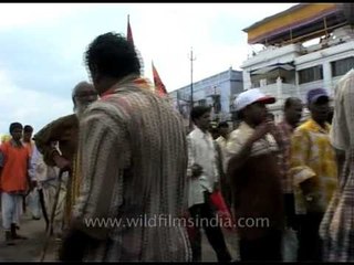 Crowd gathering during the Jagannath Puri Rath Yatra in Orissa