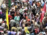 People dancing in religious fervour at the Jagannath Puri Rath Yatra in Puri, Orissa
