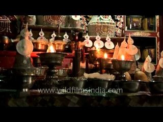 The assembly hall at Thiksey Monastery