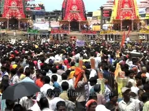 Sheer number of Lord Jagannath's devotees gathering near the Chariots in Puri