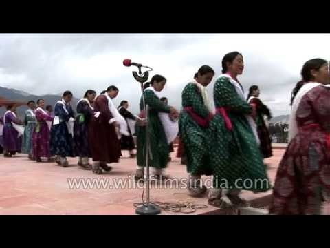 Ladakhi women dancing with the wind at Singge Khababs festival, Leh