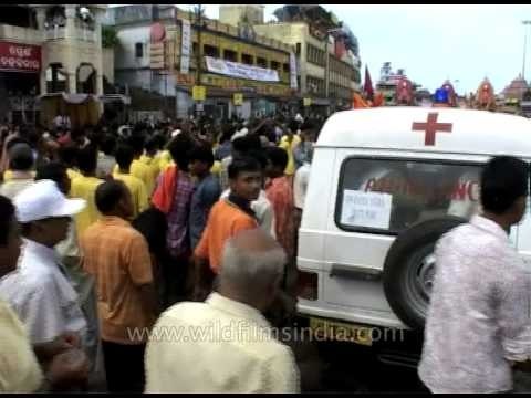 Water spraying and ambulance at the service for Lord Jagannath's devotees, Puri