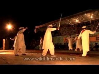 Ladakhi men performing sword dance