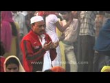 Muslim devotees performing namaz during Muharram