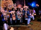 Dancers performing various folk dances of Kerala at Padayani Festival