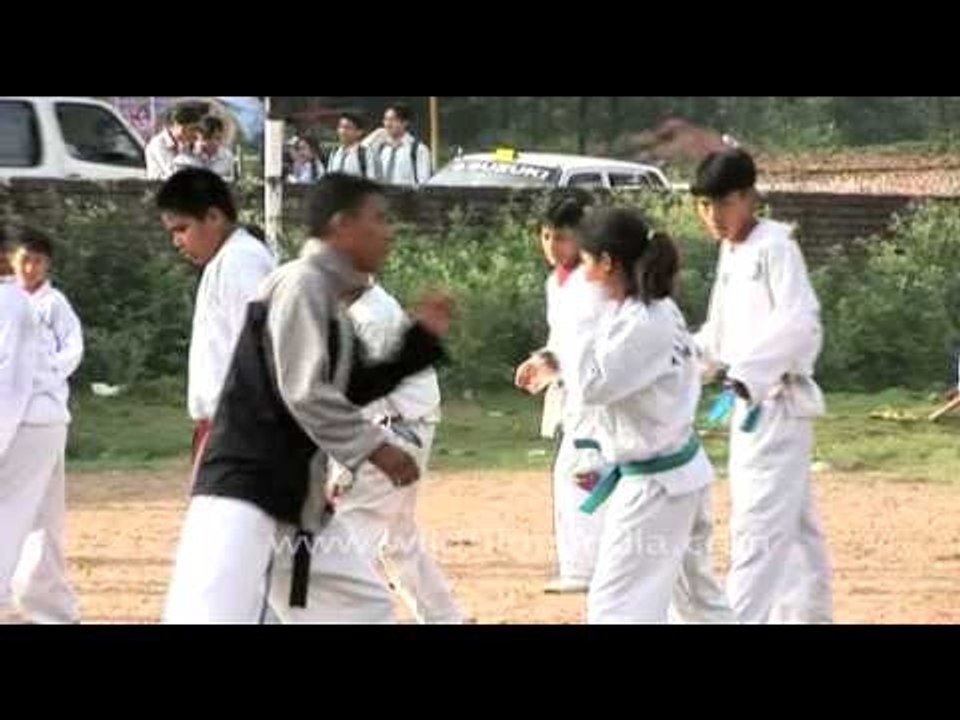 Learning to kick in Taekwondo class
