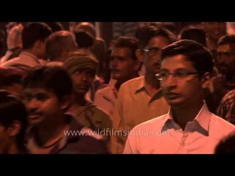 Hindu devotees on procession marking the auspicious occasion of Maha Shivaratri, Varanasi